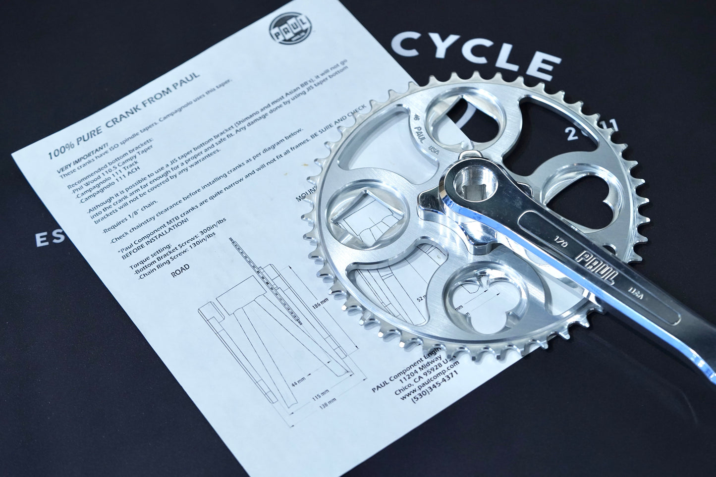Paul Components Royal Flush Crankset 170mm with 46T Chainring