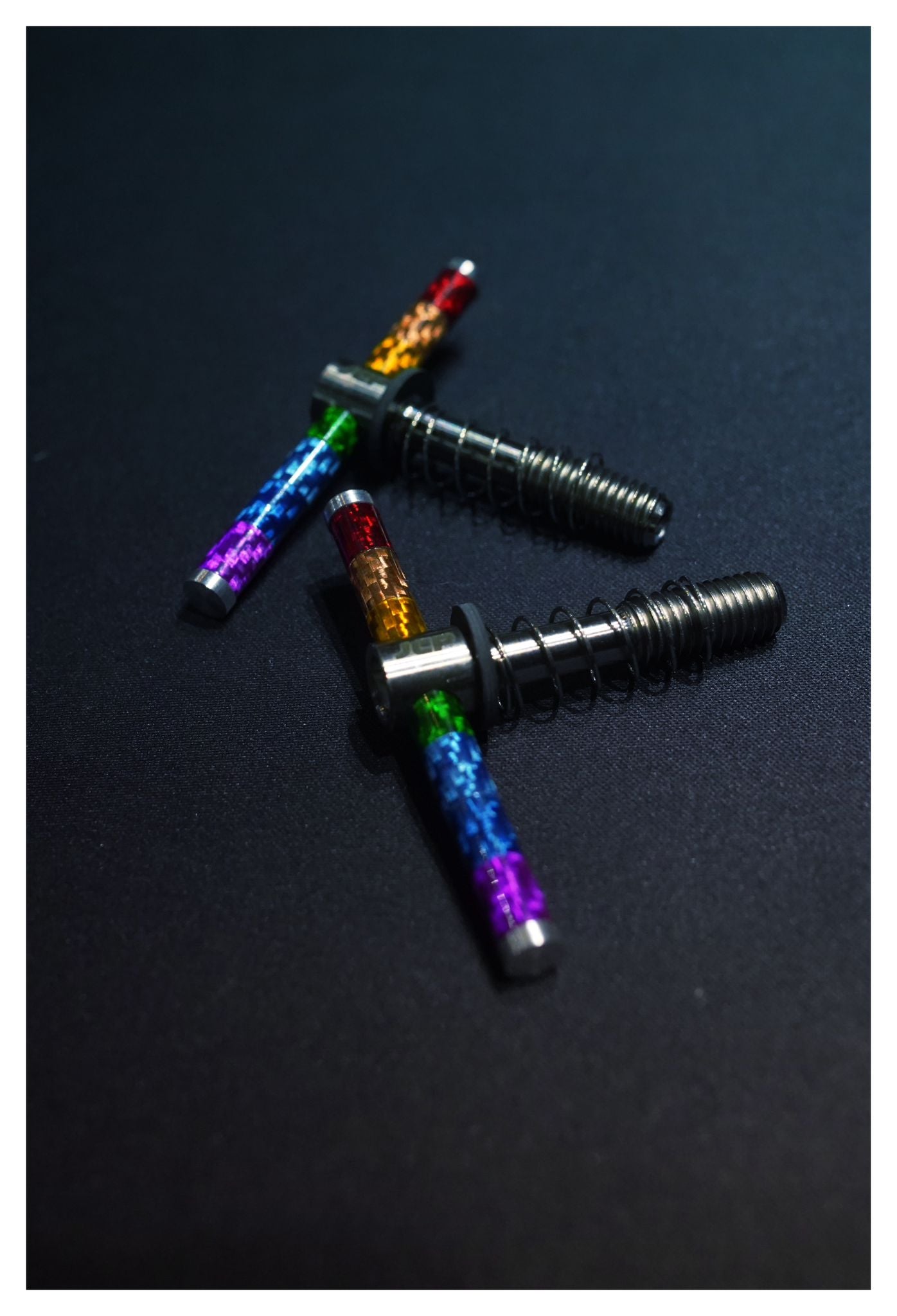 JCP Custom Titanium x Carbon Hinge Clamp Lever (Silver Rainbow)