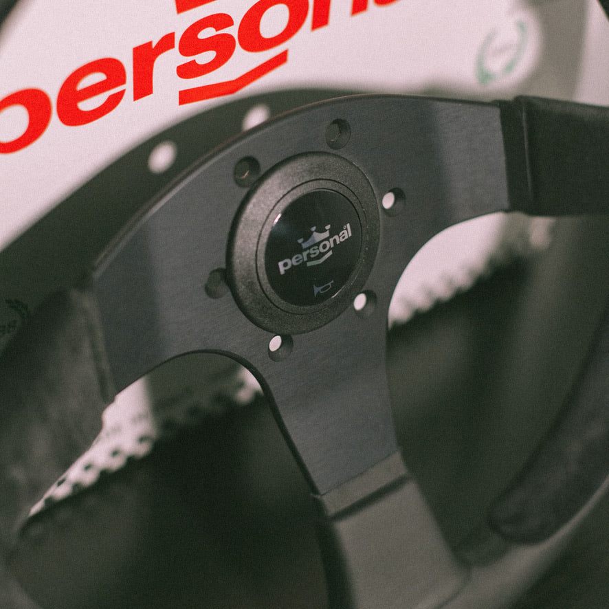 PERSONAL Pole Position 350mm Steering Wheel (Black Leather & Suede / Black Stitching)