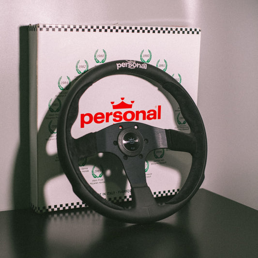 PERSONAL Pole Position 350mm Steering Wheel (Black Leather &  Suede / Black Stitching)